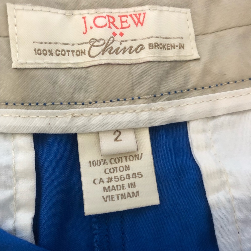J. Crew Chino Shorts Size 2 Caribbean Blue - Picture 4 of 4